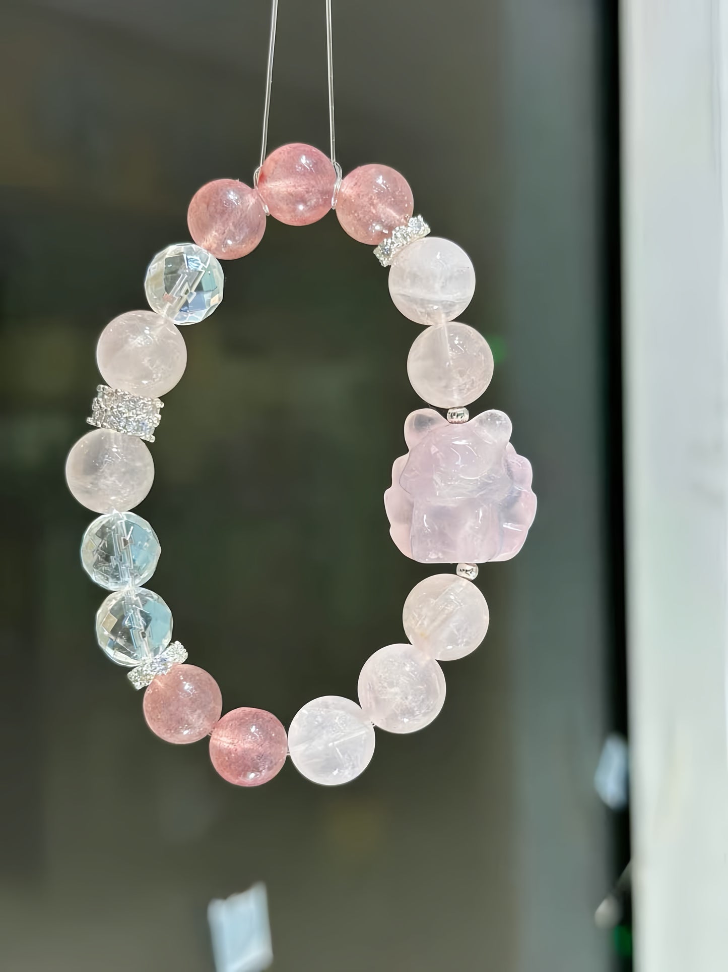 Fox Carving Rose Quartz