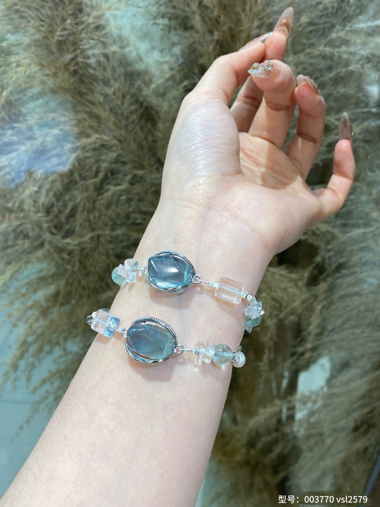 Green Fluorite & Pearl Bracelet