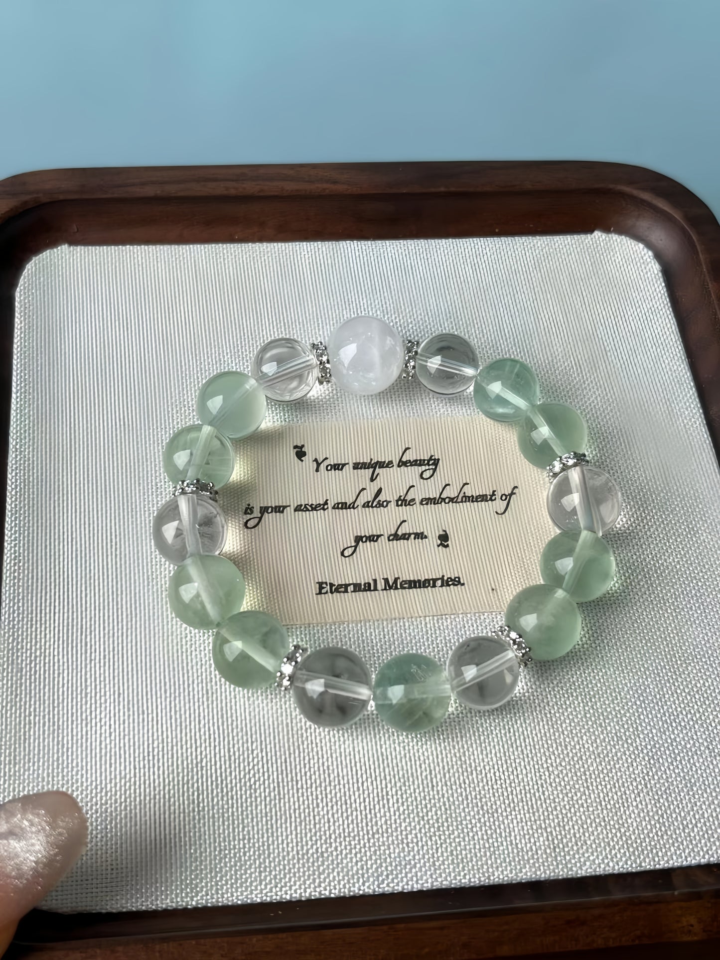 Green Fluorite with White Phantom Quartz