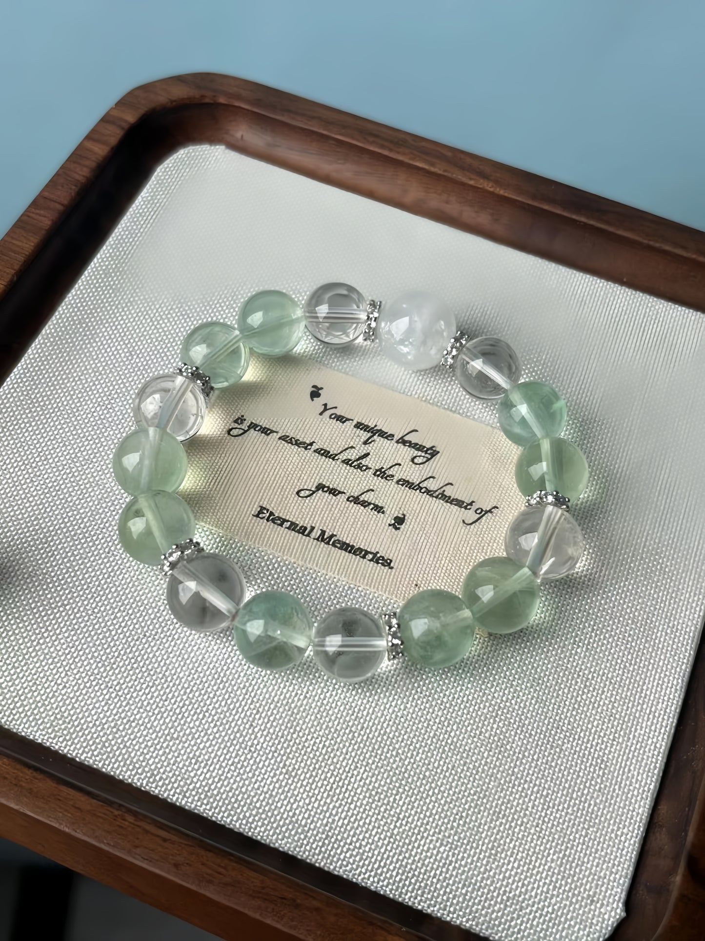 Green Fluorite with White Phantom Quartz