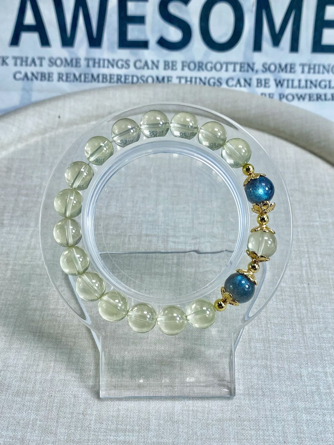 Lemon Quartz Gray Moonstone Bracelet