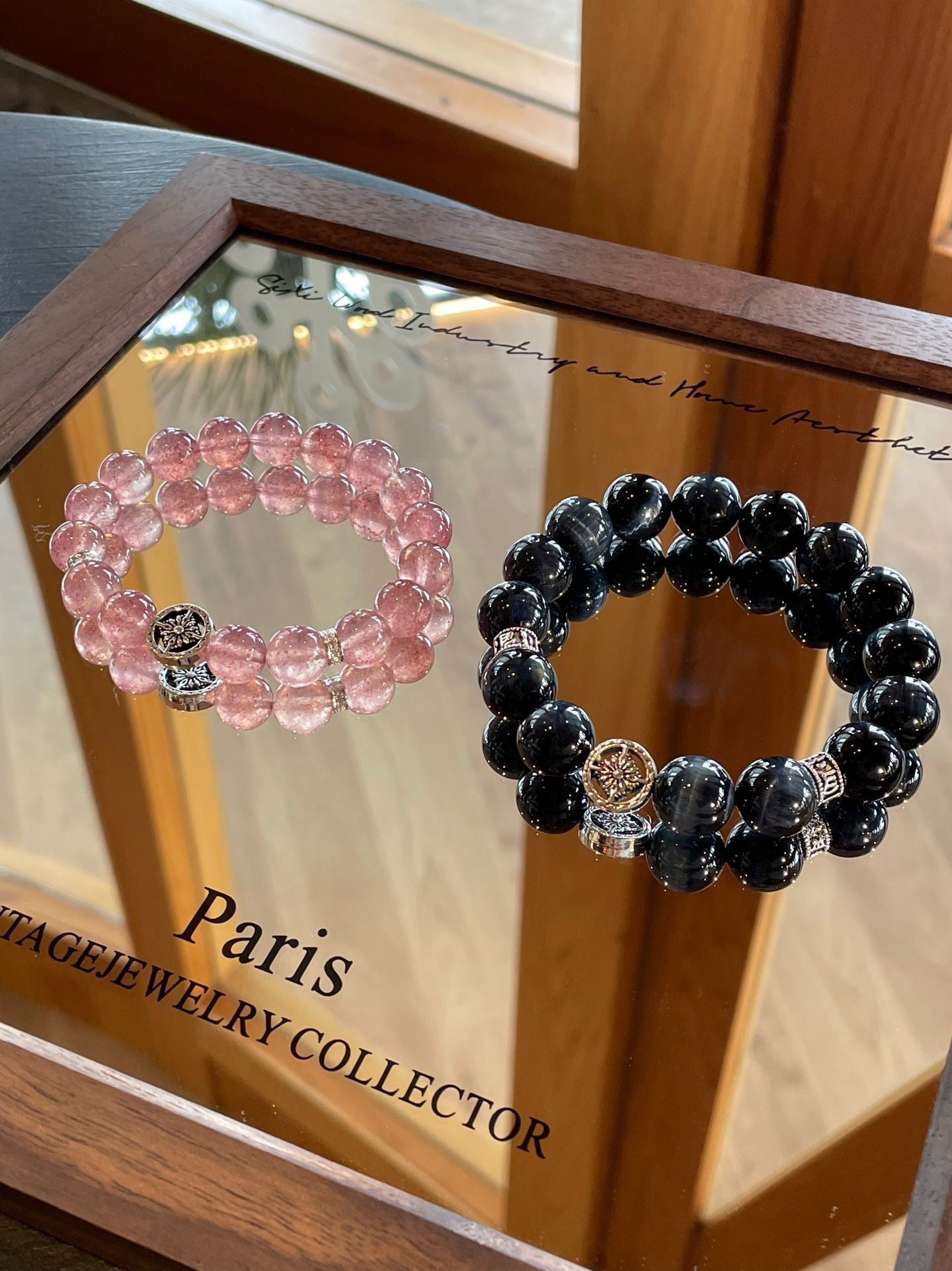 Couple Bracelets (Strawberry Quartz & Blue Tiger Eye)