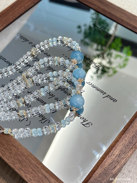 Aquamarine & Clear Quartz Necklace