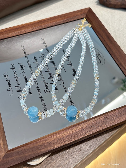 Aquamarine & Clear Quartz Necklace