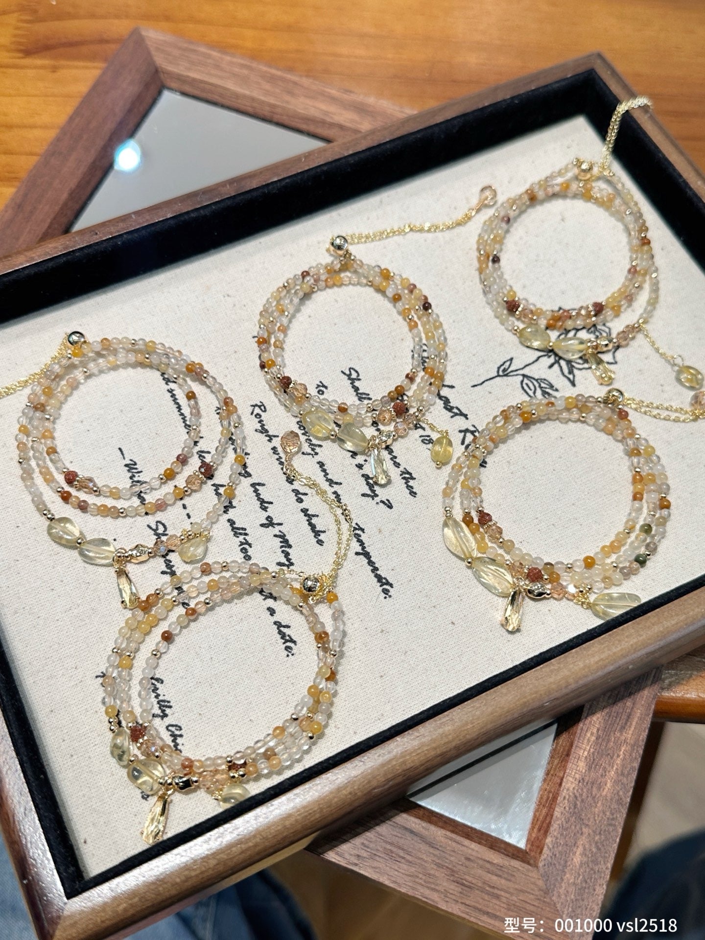Colorful Rutilated Quartz Triple-Wrap Bracelet