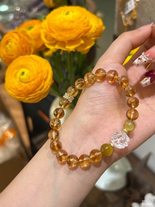 Fortune Beacon – Yellow Tower Quartz Golden Tiger-Eye Bracelet