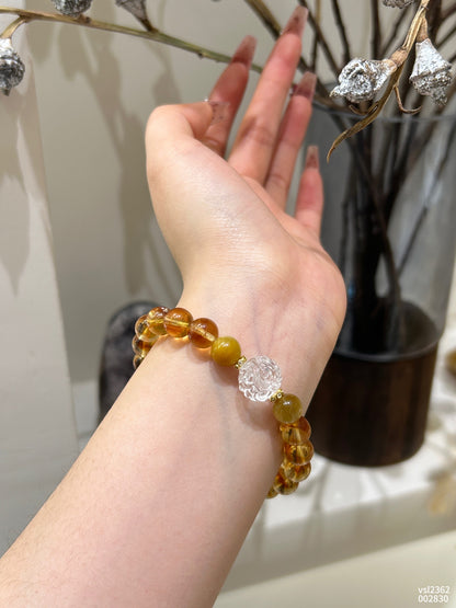 Fortune Beacon – Yellow Tower Quartz Golden Tiger-Eye Bracelet