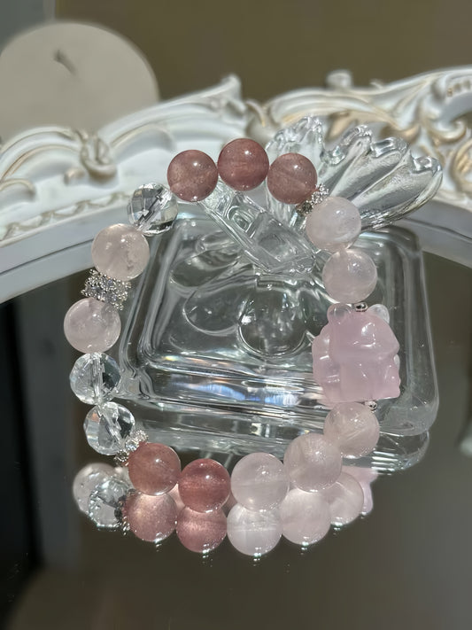 Fox Carving Rose Quartz