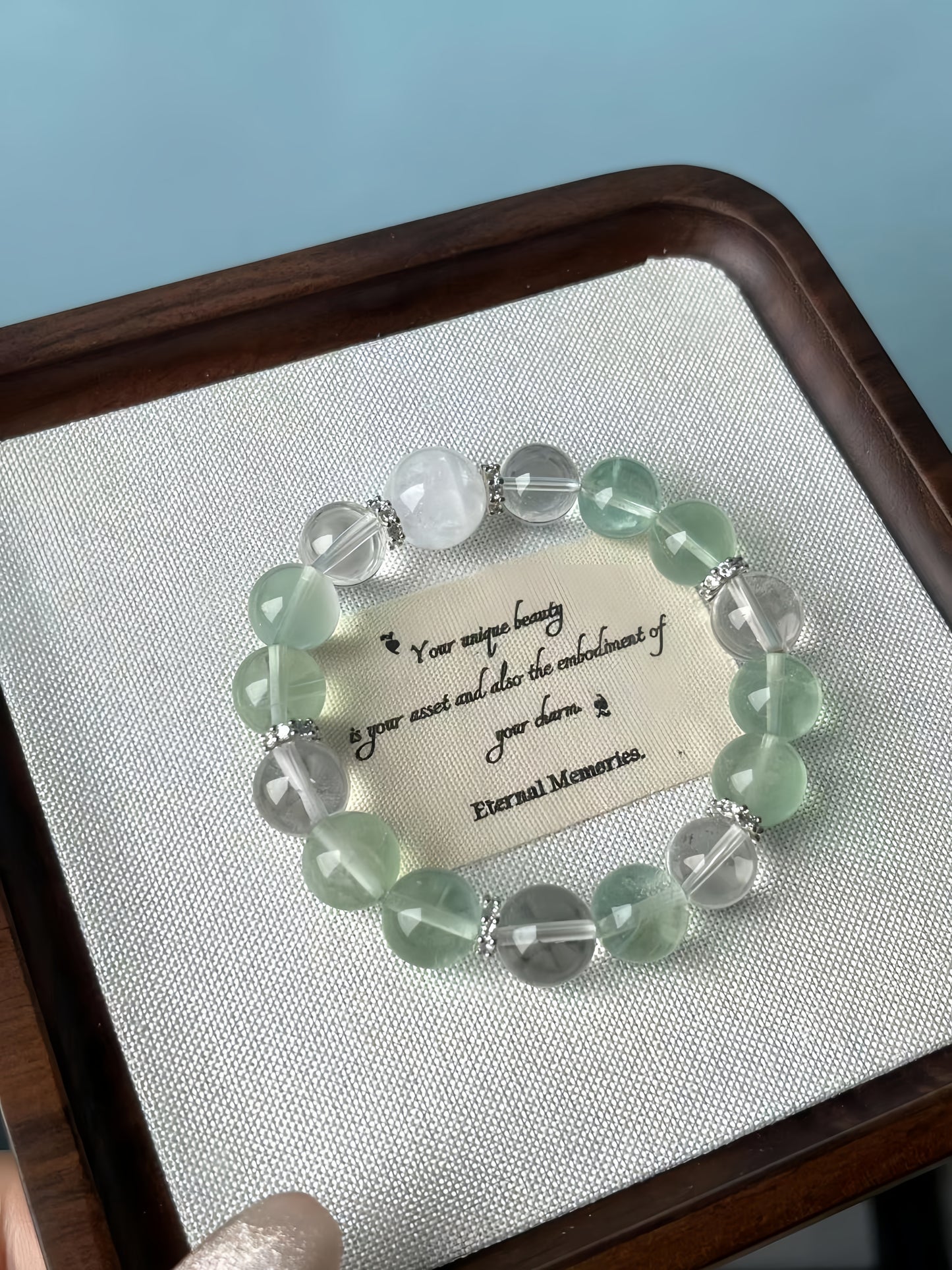 Green Fluorite with White Phantom Quartz