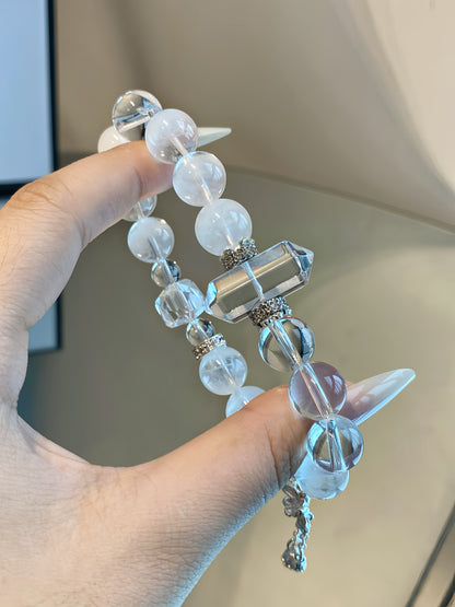 Himalayan White Phantom - Clear Quartz Trio