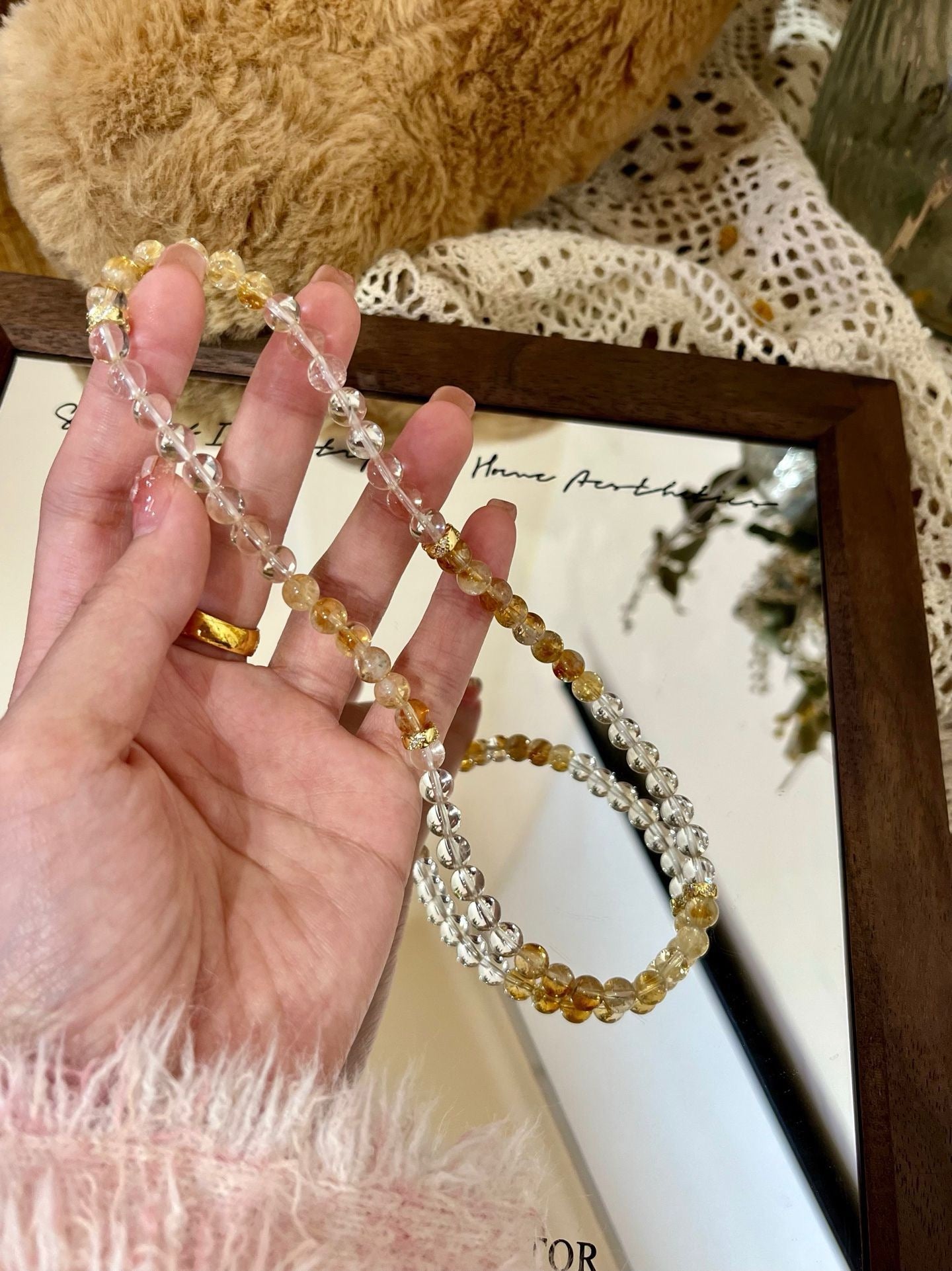 Honey Milk Tea / Yellow Azeztulite Necklaces
