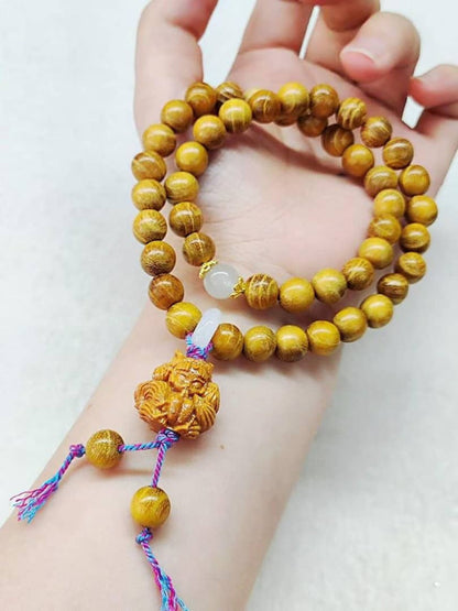 Sandalwood & Amethyst Pixiu Bracelet