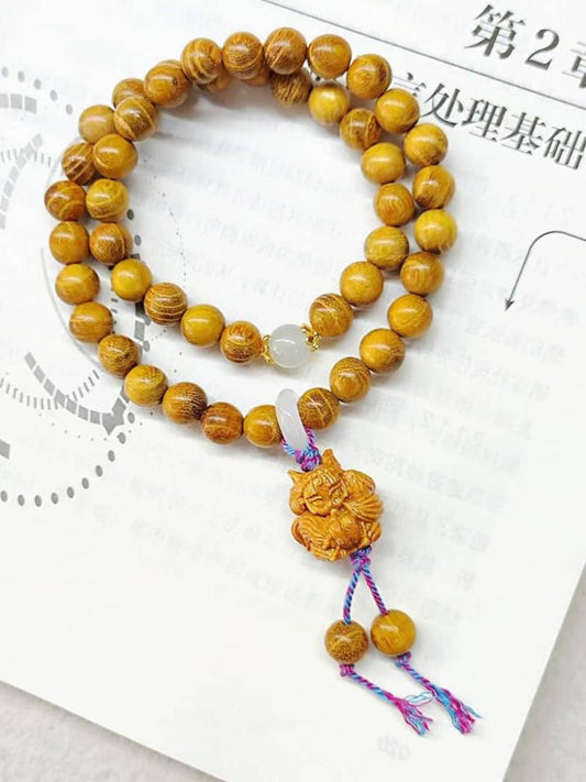 Sandalwood & Amethyst Pixiu Bracelet
