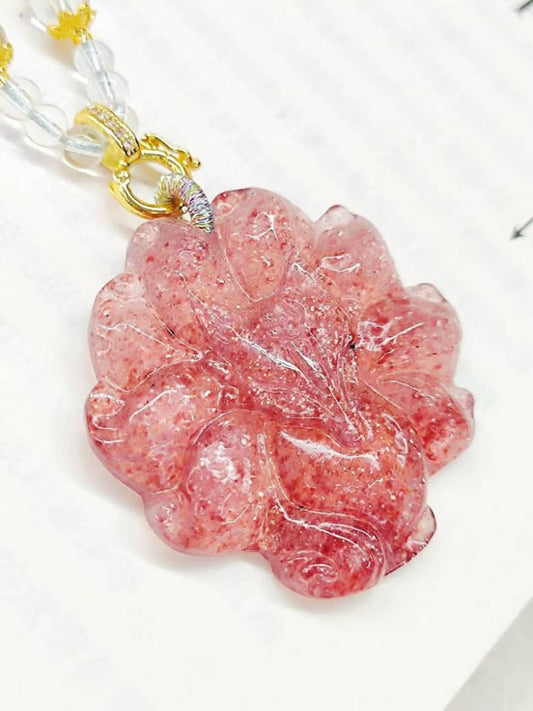 Strawberry Quartz Fengjiu Necklace