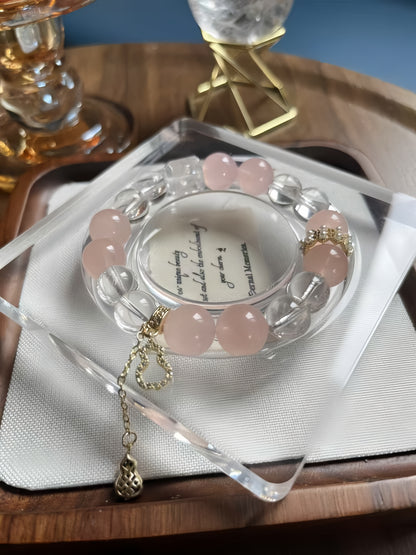White Quartz with Rose Quartz