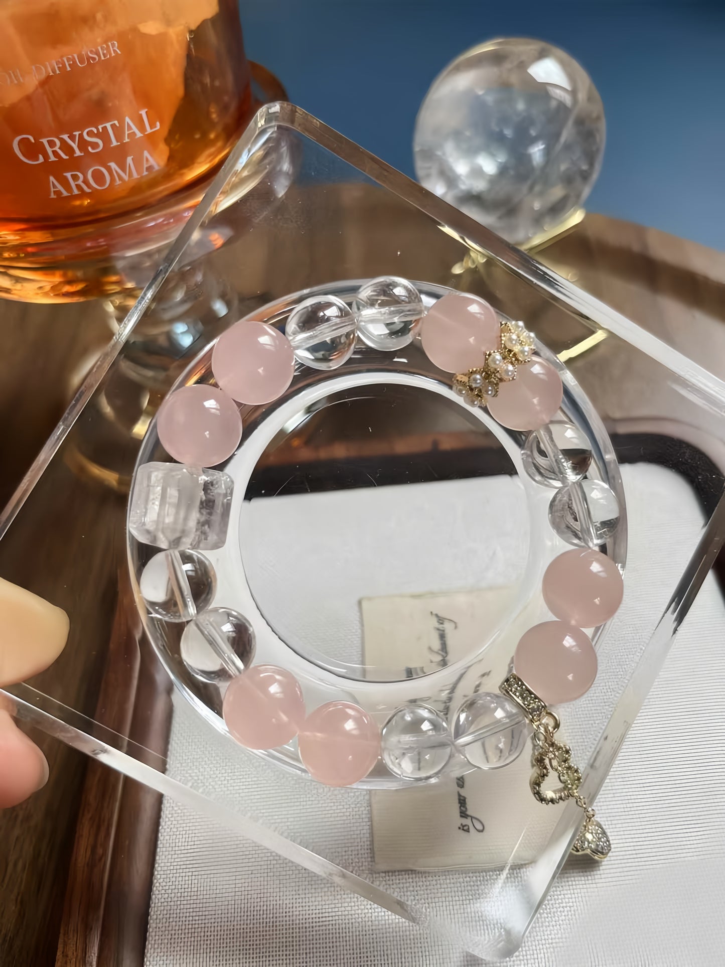 White Quartz with Rose Quartz