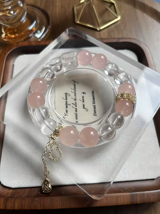 White Quartz with Rose Quartz