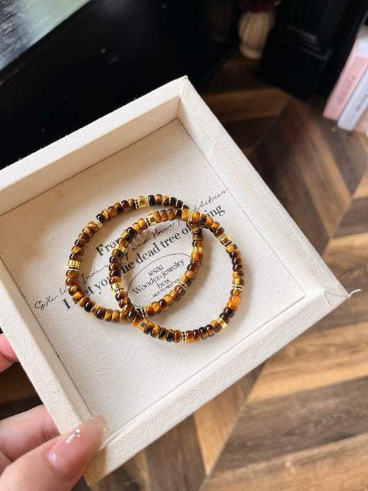 Yellow Tiger Eye Bracelet with Copper Accessories
