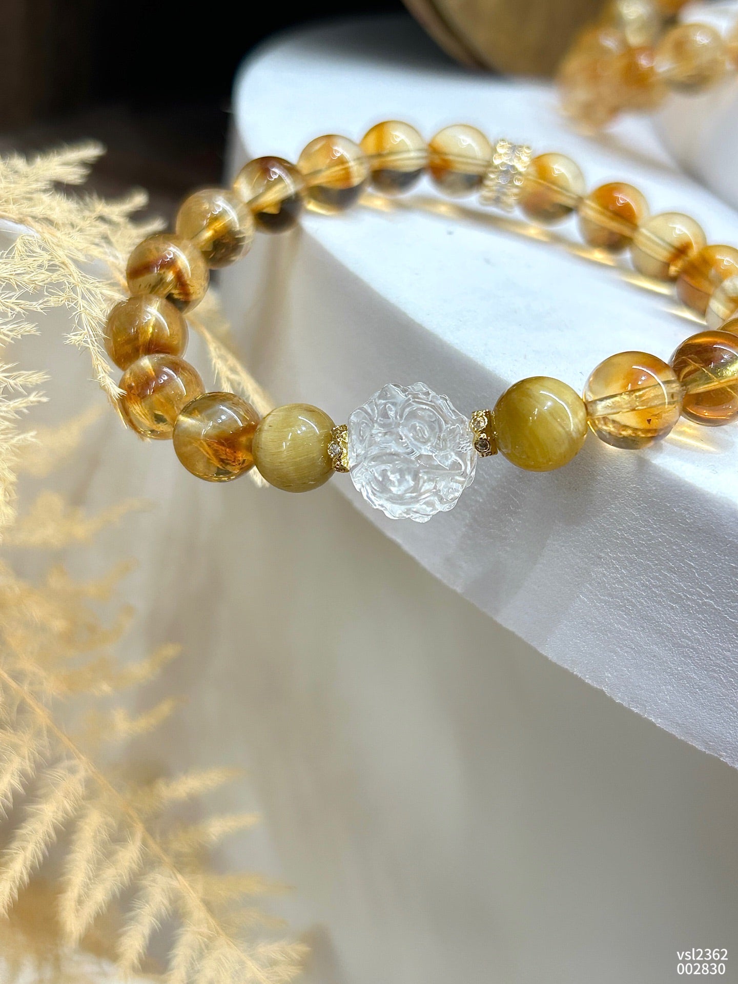 Fortune Beacon – Yellow Tower Quartz Golden Tiger-Eye Bracelet